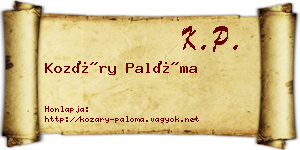 Kozáry Palóma névjegykártya